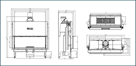 Wkład kominkowy powietrzny gilotyna Hitze ARDENTE 120x43.G