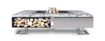 Palenisko ogrodowe Hetta Square 180 cm Inox/Granit Viscount