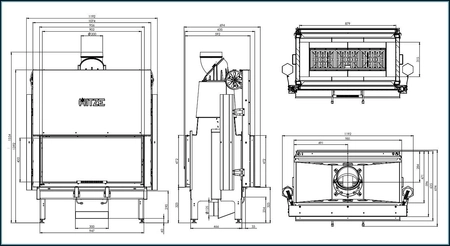 Wkład kominkowy powietrzny tunel gilotyna Hitze ARDENTE DUO 90x41.DGS