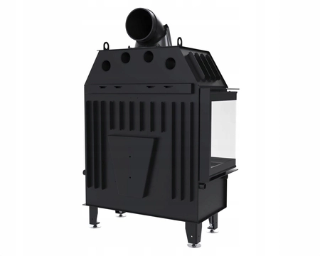 Kominek wkład narożny Defro Home Impuls ME BL i zestaw do montażu zabudowy