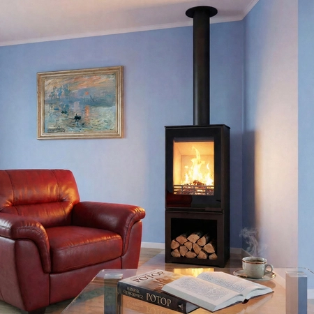 Piec wolnostojący stalowo żeliwny 9,5 kW KAWMET VENUS S16 S-Box Decor ECO