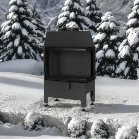 Kominek powietrzny narożny prawy Heatro 55P black