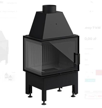 Wkład kominkowy powietrzny narożny lewy Hajduk SMART 2LXT