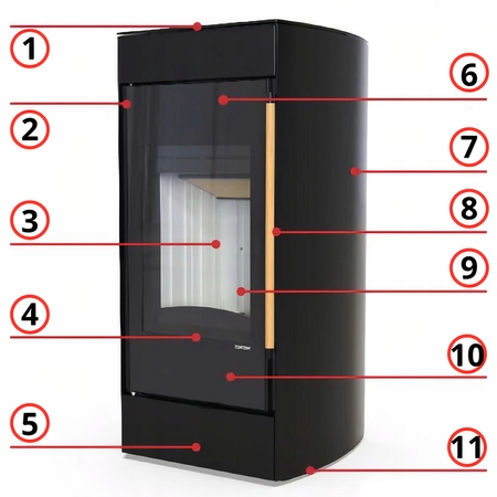 Piec kominkowy z płaszczem wodnym moc 9 kW Defro Hydrofire Przyłącze Zestaw