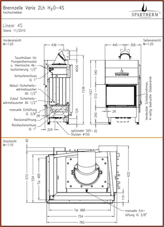 Wkład kominkowy z płaszczem wodnym Spartherm VARIA 2Lh H2O