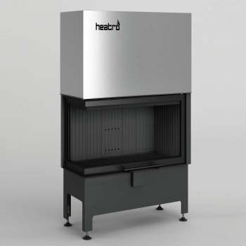 Kominek narożny lewy gilotyna Heatro 81LH black