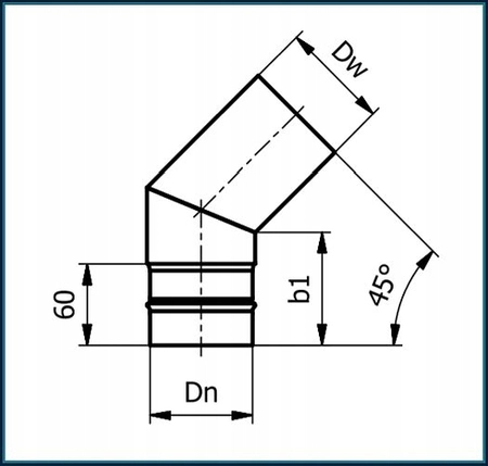 Kolano do pieca na pellet SPP KS080/45-CZ1,2SP Darco