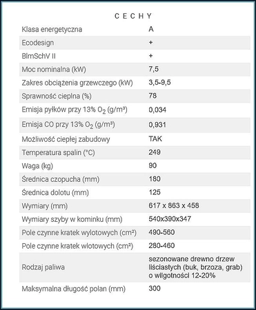 Wkład kominkowy powietrzny Hitze STMA54x39.L