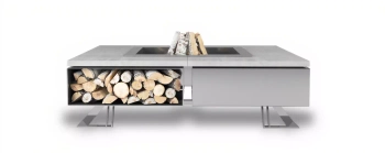 Palenisko ogrodowe Hetta Square 120 cm Inox/Beton