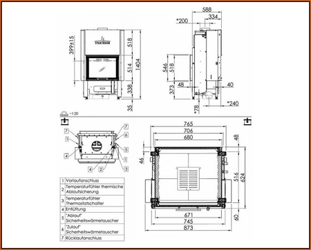 Wkład kominkowy z płaszczem wodnym Spartherm VARIA FDh H2O
