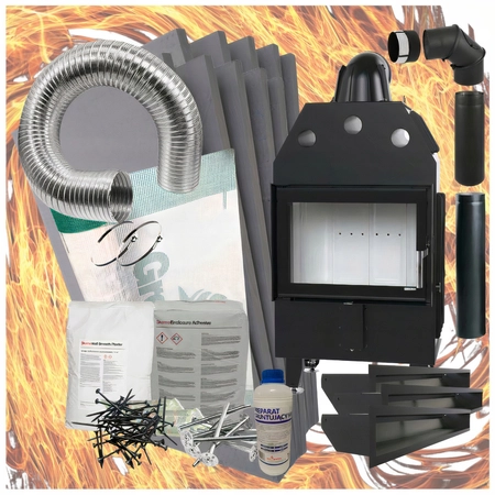 Wkład kominkowy prosty 10 kW Eko Defro Home Intra SM Mini Zestaw montażowy