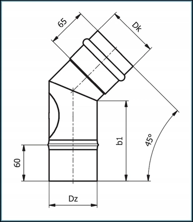Kolano z rewizją 45 do pieców na pelet SPKP KSR080/45-CZ1,2 Darco