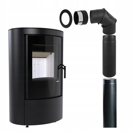 Piec kominkowy wolnostojący stalowy 6 kW Defro Ceres Eli Przyłącze Zestaw