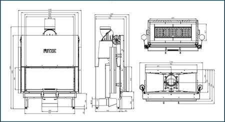 Wkład kominkowy powietrzny gilotyna Hitze ARDENTE 90x41.G