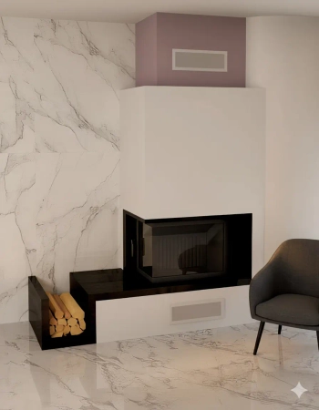 Wkład kominkowy powietrzny narożny lewy Hajduk SMART 2LT-S