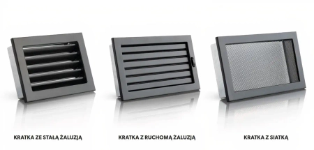 Kratka z żaluzją stałą biała KRVZS450x220-ML.B VENTLAB