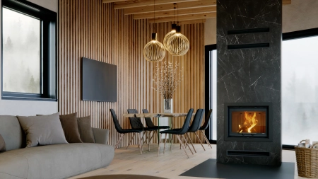 Wkład kominkowy prosty Defro Home INTRA S G Slim