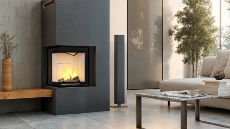 Wkład kominkowy powietrzny narożny lewy gilotyna Hajduk SMART 2LTh-S