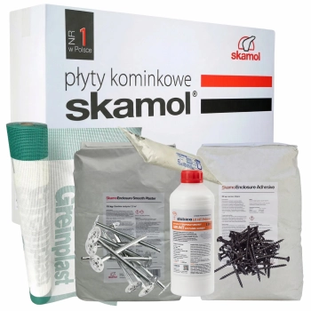 Płyta kominkowa Skamol 100x61x3 cm 17 płyt + Akcesoria