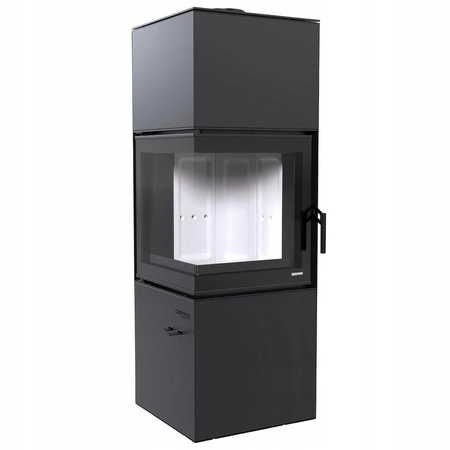 Piec kominkowy wolnostojący stalowy 9 kW Defro Quadroom Przyłącze Zestaw