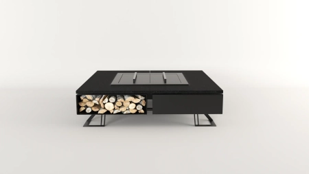 Pokrywa do paleniska ogrodowego Hetta Square 140 cm Black Inox