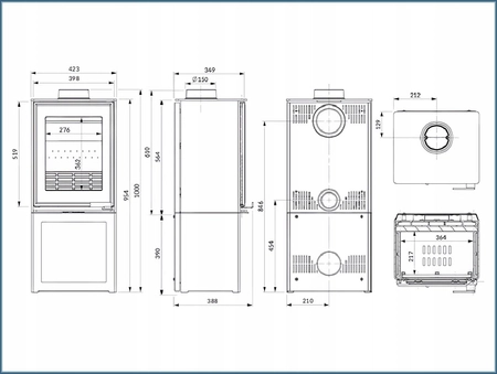 Piec wolnostojący koza 6,5 kW Kawmet HARITA S15i-S-Box ECO EKOPROJEKT