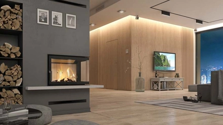 Wkład kominkowy powietrzny narożny prawy Defro Home Nest S BP