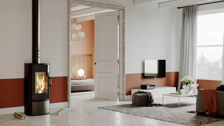 Piec kominkowy powietrzny stalowy 9 kW Defro IGNIS z przyłączem kominowym