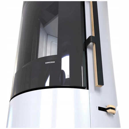 Piec kominkowy wolnostojący stalowy czarny 7kW Defro Orion Przyłącze Zestaw