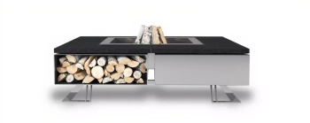 Palenisko ogrodowe Hetta Square 120 cm Inox/Granit