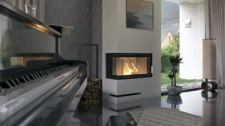 Wkład kominkowy lewy Defro Home INTRA ME BL Slim