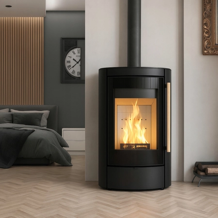 Piec kominkowy wolnostojący stalowy 9 kW Defro Sedna Przyłącze Zestaw