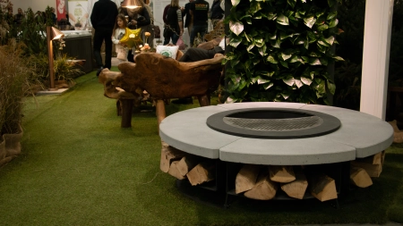 Palenisko ogrodowe Hetta Round 120 cm Corten/Granit