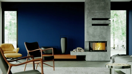 Wkład kominkowy z płaszczem wodnym Defro Home RIVA SM BL SHORT