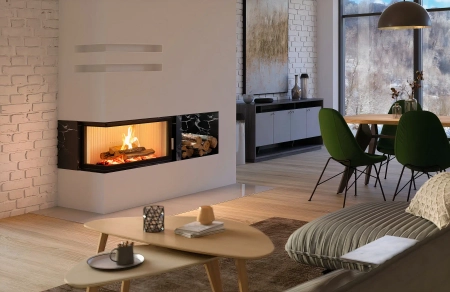 Kominek powietrzny narożny lewy Heatro 81L black