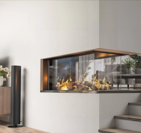 Kominek gazowy trójstronny Hitze CALMA 120TU