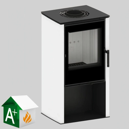 Piec kominkowy powietrzny Hitze Lupo S-W biały