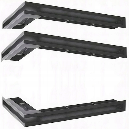 Kominek wkład narożny Defro Home Impuls LA BL i zestaw do montażu zabudowy