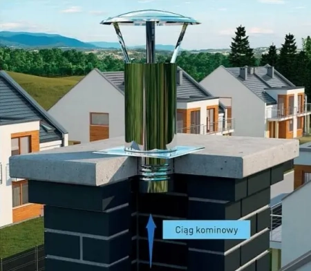 Daszek na komin z podstawą wciskaną DA200-OC-PT