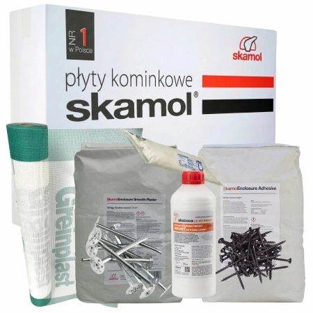 Płyta kominkowa Skamol 122x100x3 cm 11 płyt + Akcesoria