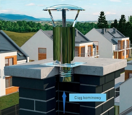 Daszek na komin z podstawą wciskaną DA100-OC-PT