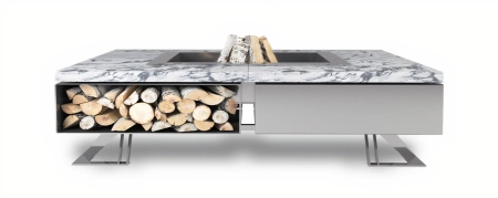 Palenisko ogrodowe Hetta Square140 cm Inox/Granit Viscount