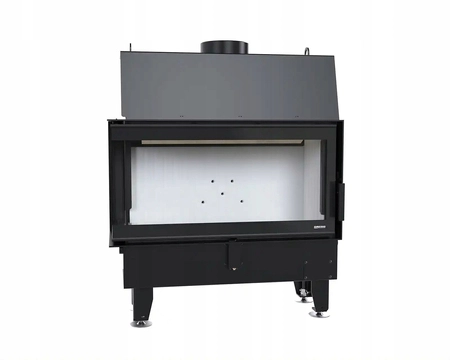 Kominek wkład narożny Defro Home Impuls LA BL i zestaw do montażu zabudowy