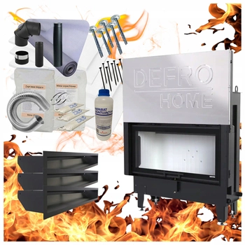 Wkład kominkowy prosty gilotyna 12 kW Defro Impuls LA G Zestaw montażowy