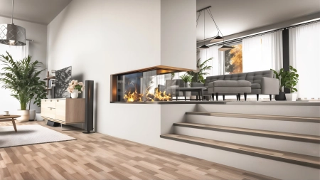 Kominek gazowy trójstronny Hitze CALMA 120TU