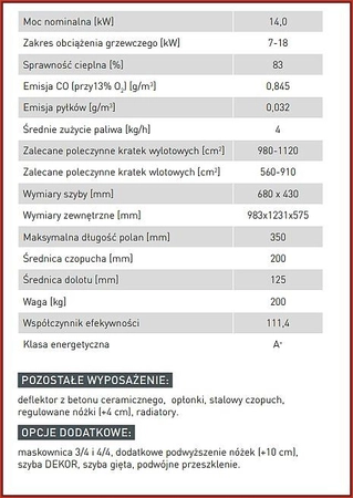 Wkład kominkowy powietrzny Hitze Albero AL14G.H