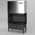 Kominek narożny prawy gilotyna Heatro 81PH black