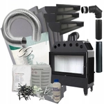 Kominek wkład prosty Defro Home Impuls LA i zestaw do montażu zabudowy