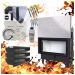 Wkład kominkowy prosty gilotyna 12 kW Defro Impuls LA G Zestaw montażowy